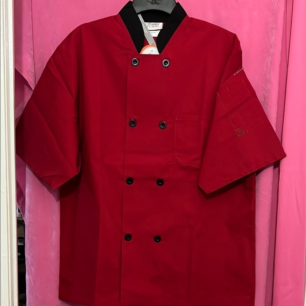 Red Double-Breasted Chef Jackets you get 2 Size Large